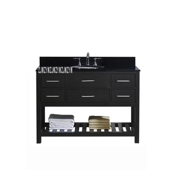 

FM0611 Floor Type Rubber Wood Bathroom Cabinet Marble Countertop Basin Cabinet Modern Simple Sink Combination Vanity Cabinet