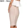 Willbenice Sexy Bandage Nude Purple White Bodycon Bandage Womens Knee Length Hot Pink Fuchia Black Pencil Skirts ► Photo 1/6