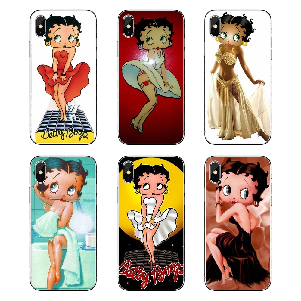 

For Xiaomi Mi A1 A2 5X 6X 8 lite SE Pro Max Mix 2 2S 3 Mi5 Mi5S Transparent Soft Covers Sexy Cartoon Girl Betty Boop Art Printed