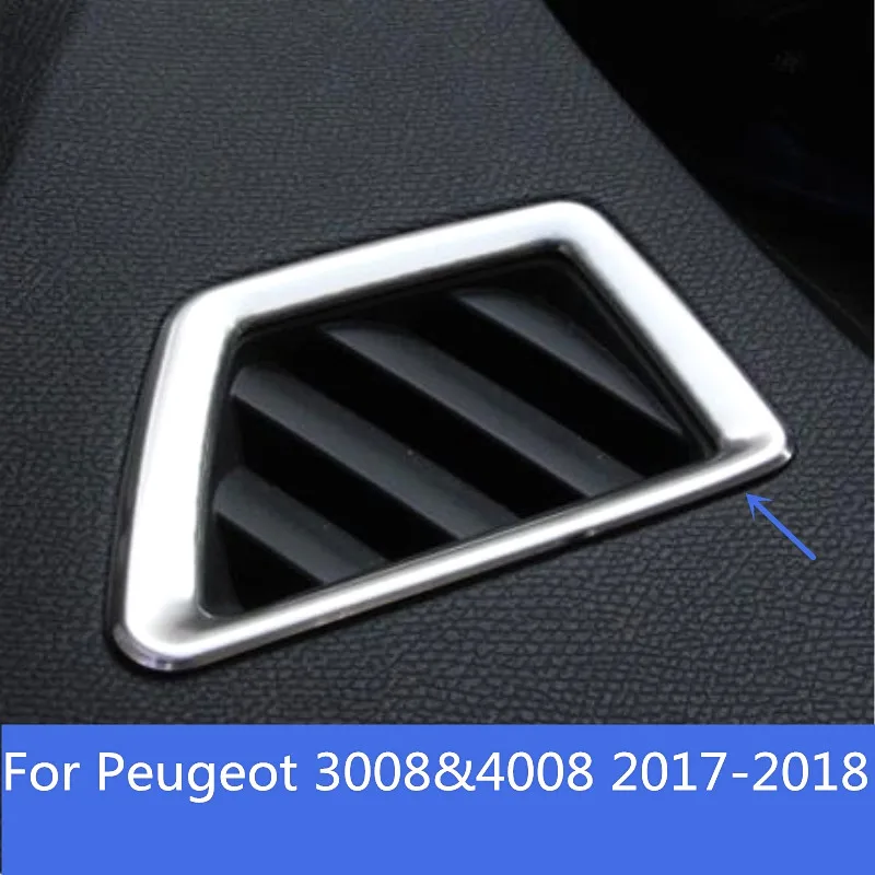 For Peugeot 3008&amp4008 2017-18 Stainless Steel car Interior Front Upper Air vent Cover Trim Accessories 2pcs | Автомобили и