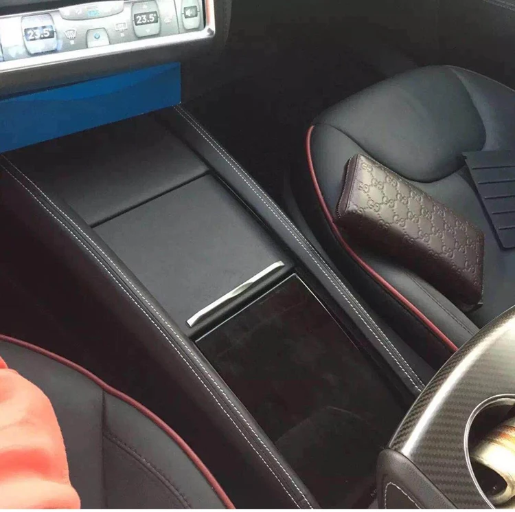 

Customized Console control box armrest for Tesla model S integrated center Insert Storage Bin CUP CAN HOLDER