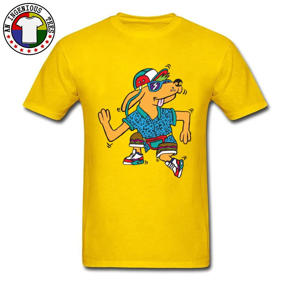 Hip$ter Pup New Design Short Sleeve Camisa T-shirts Cotton Fabric Round Collar Man Tops T Shirt Street Tshirts Thanksgiving Day Hip$ter Pup yellow