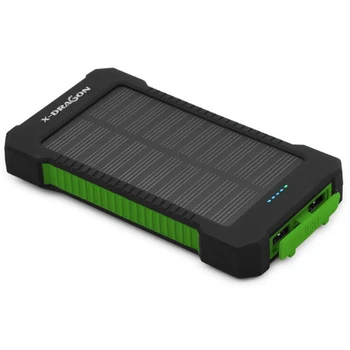 

X-Dragon Outdoor Solar Emergency Charger Phone Charger 10000Mah Dual Usb Power Bank for Mobile Phone-Green