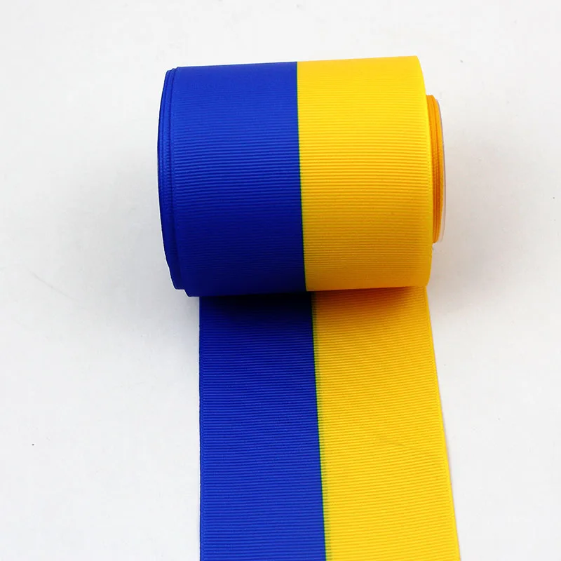 

Blue and yellow grosgrain Single or double DIY party accessories wedding gift wrap Gift Craft Packing Hair Accessorie22 - 75mm