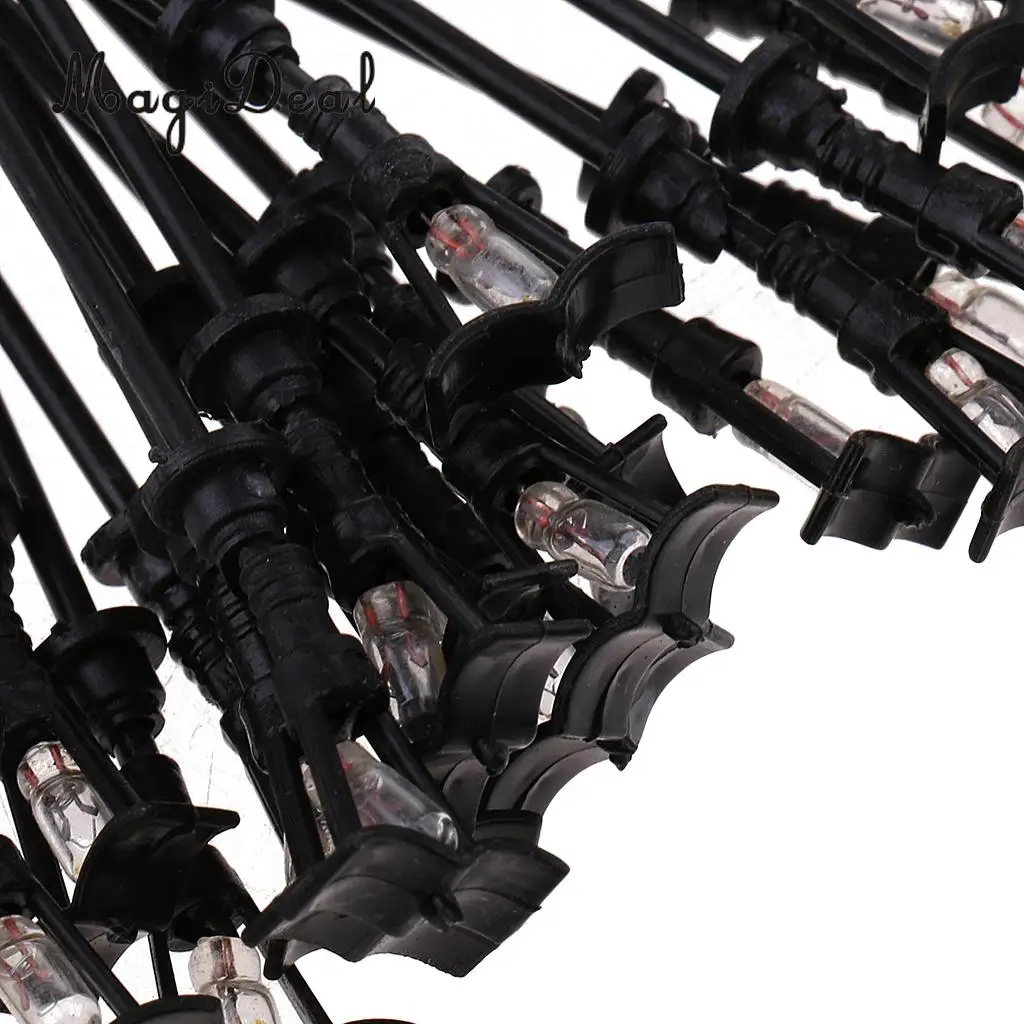 MagiDeal 20Pcs 1/100 Model Railway Led Lamppost Lamps Yard Street Lights HO Scale 7cm 12V Model Outdoor Lamp Yard Light Leds