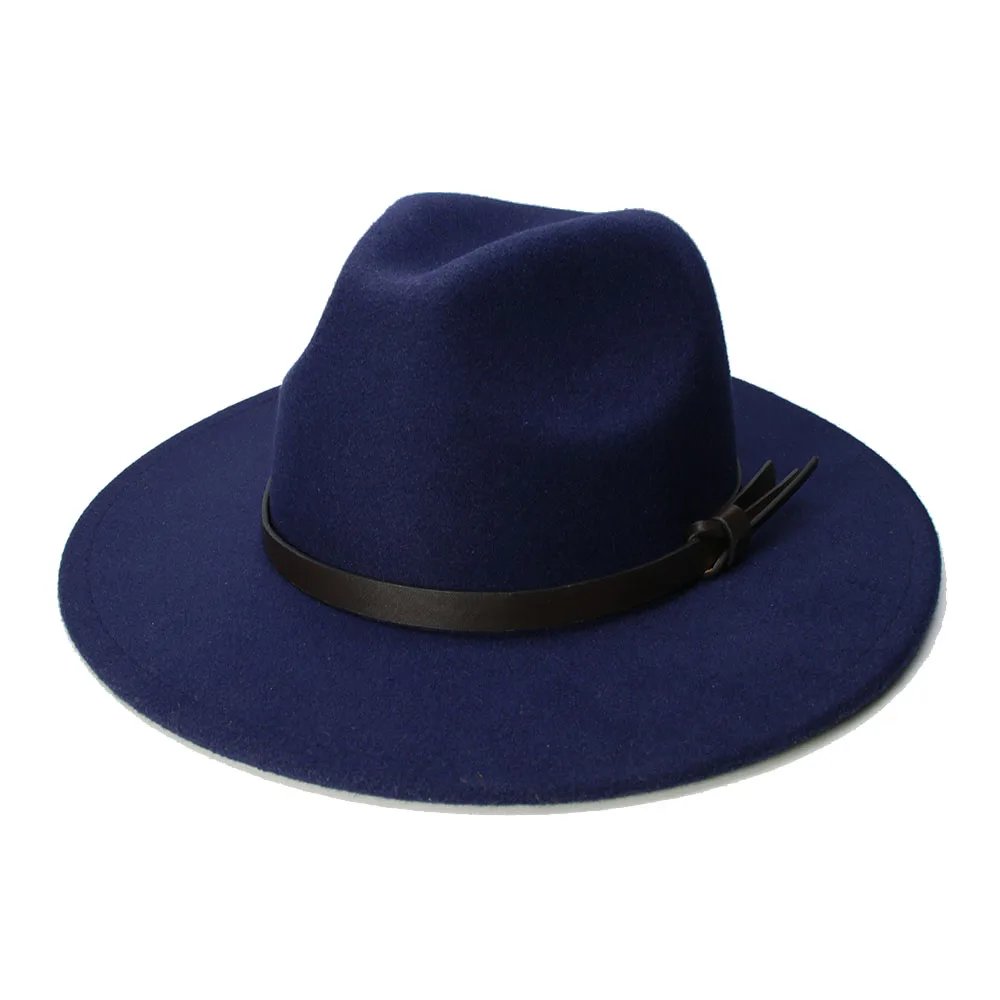 cheap fedora hats LUCKYLIANJI Retro Kid Child Vintage 100% Wool Wide Brim Cap Fedora Panama Jazz Bowler Hat Coffee Leather Band (54cm/Adjusted) brown fedora hat