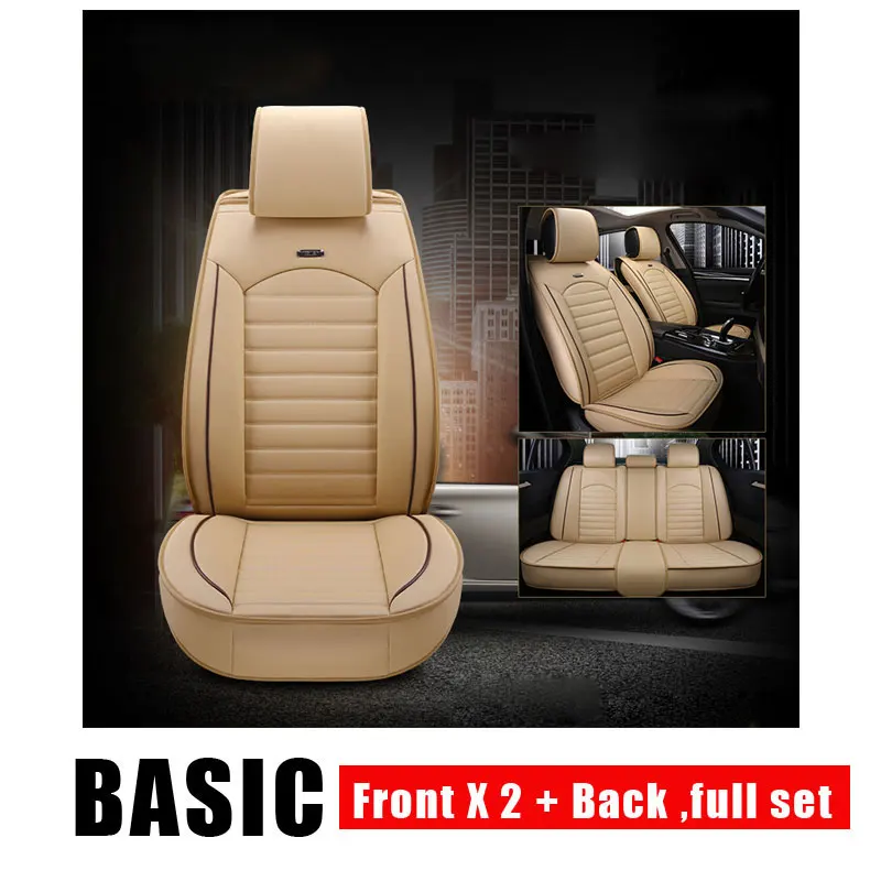 Автомобильные чехлы из искусственной кожи для Mercedes Benz A B C D E S серии Vito Viano Sprinter Maybach CLA CLK автомобильные аксессуары Стайлинг 3D - Название цвета: basic front and rear