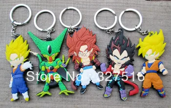 

60 pcs/lot Dragon Ball Z Figure Keychain Pendant Goku vs Super Saiyan Keychain Set Toys Free Shipping