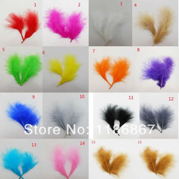 Wholesale 200pcs/Lot Turkey Marabou Feathers washed goose down 8 16 cm