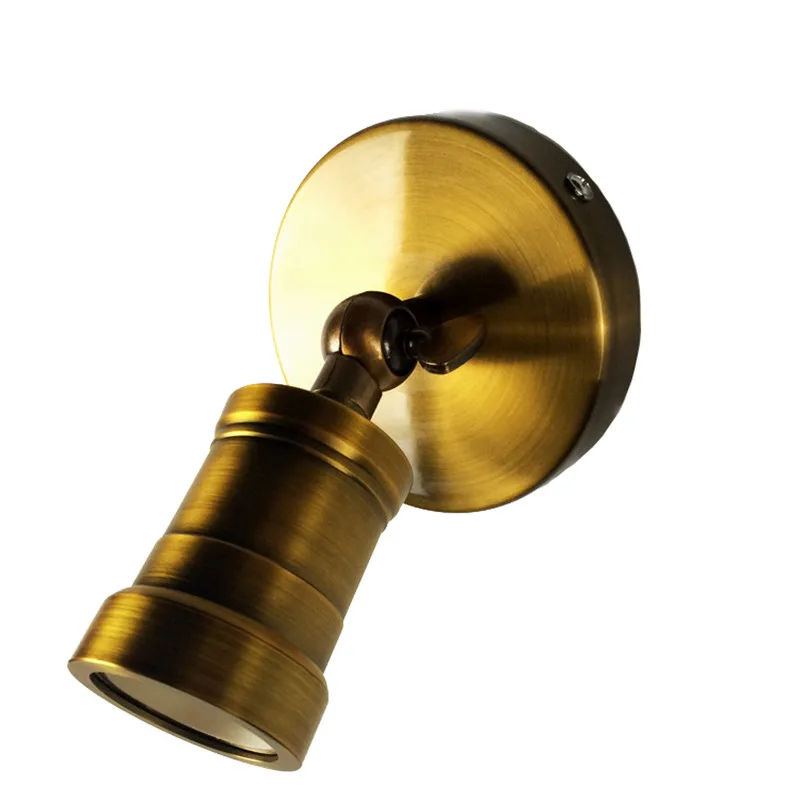 American Bronze Vintage Wall Lamp Retro Wrought Iron Wall Sconce Bedroom Bedside Wall Light Modern Edison Bulb Antique Lampada