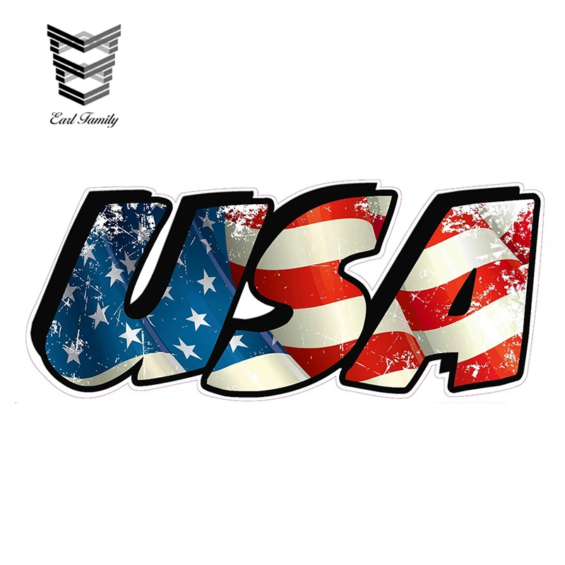 EARLFAMILY 13 см X 6 американский флаг США надпись виниловая наклейка Смешные