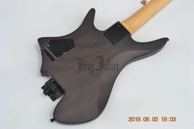 Новая Fretted электрическая гитара без головы матовый корпус из красного дерева и