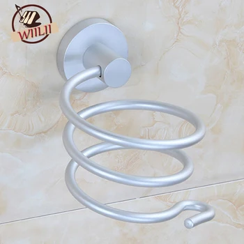 

Wall Mount Spiral Style Hair Dryer Storage Rack Storage Holder Bathroom Accessories For Bath Organizer With Hook