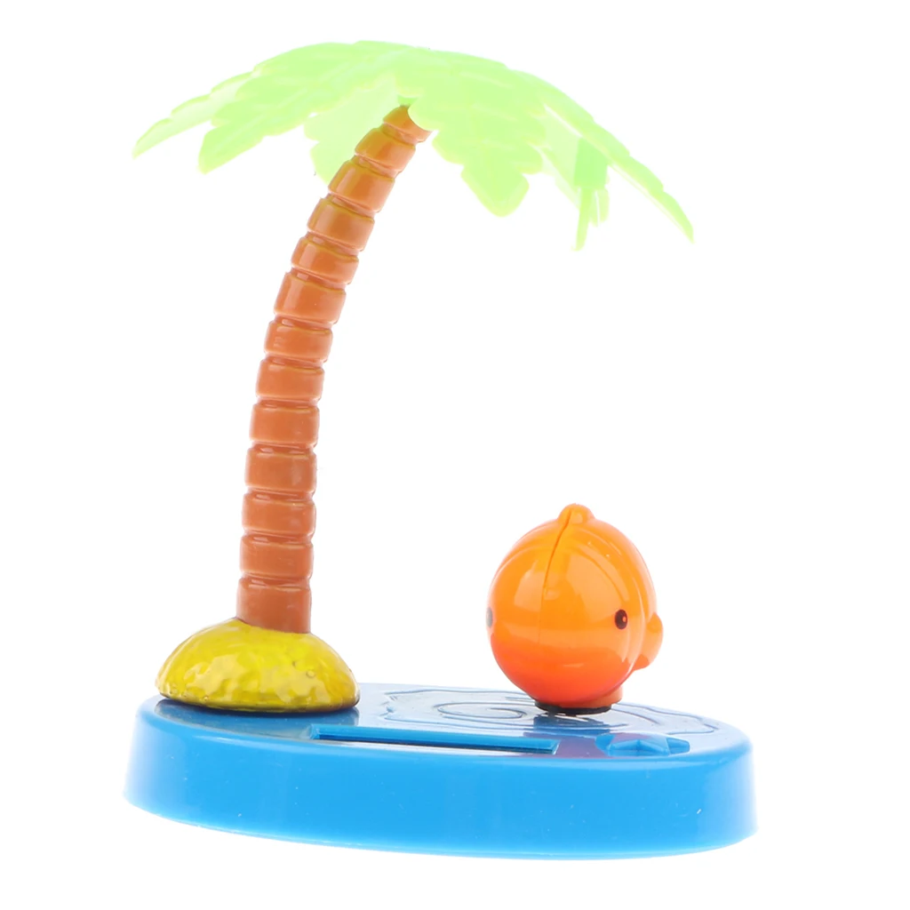 Solar Powered Dancing Fish with Coconut Palm   Toy Kids Birthday Gift Car Dashboard Ornament