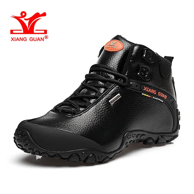 Best Offers XIANG GUAN Men Hiking Shoes for Women High Top Trekking Boot Black Waterproof Sport Climbing Shoe Trend Outdoor Walking Sneakers