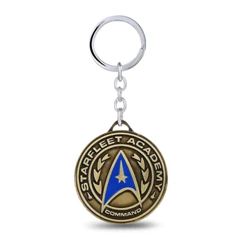 

24 Pcs/Lot Star Fleet Medal Men Key Rings Movie New Bronze Color Women Key Pendant Keychain Star Strek Academy Bulk Wholesale
