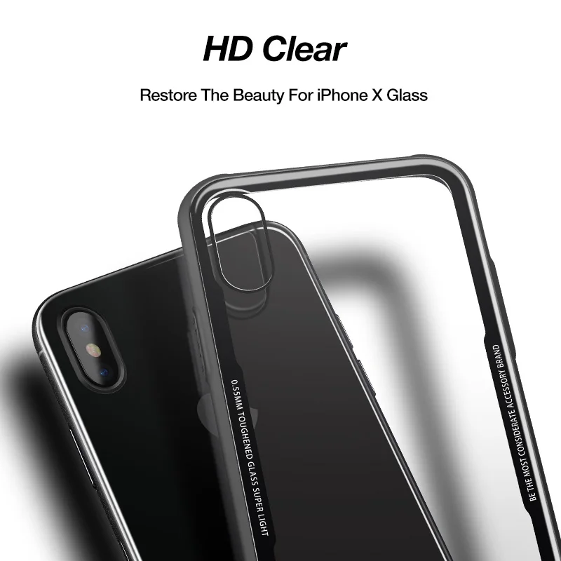 Оригинальный чехол CAFELE для iPhone Xs Max мягкий полиуретановый край из закаленного стекла ультра тонкий прозрачный стеклянный чехол для iPhone Xs max Оригинальный чехол CAFELE для iPhone Xs Max мягкий полиуретановый край из закаленного стекла ультра тонкий прозрачный стеклянный чехол для iPhone Xs max