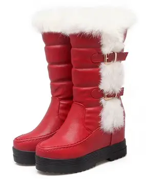 

Sapato Feminino Women Boots Sexy Plush Winter Autumn Snow Warm Wedge Shoes Woman Height Incleasing Chaussure Booties XZ181622