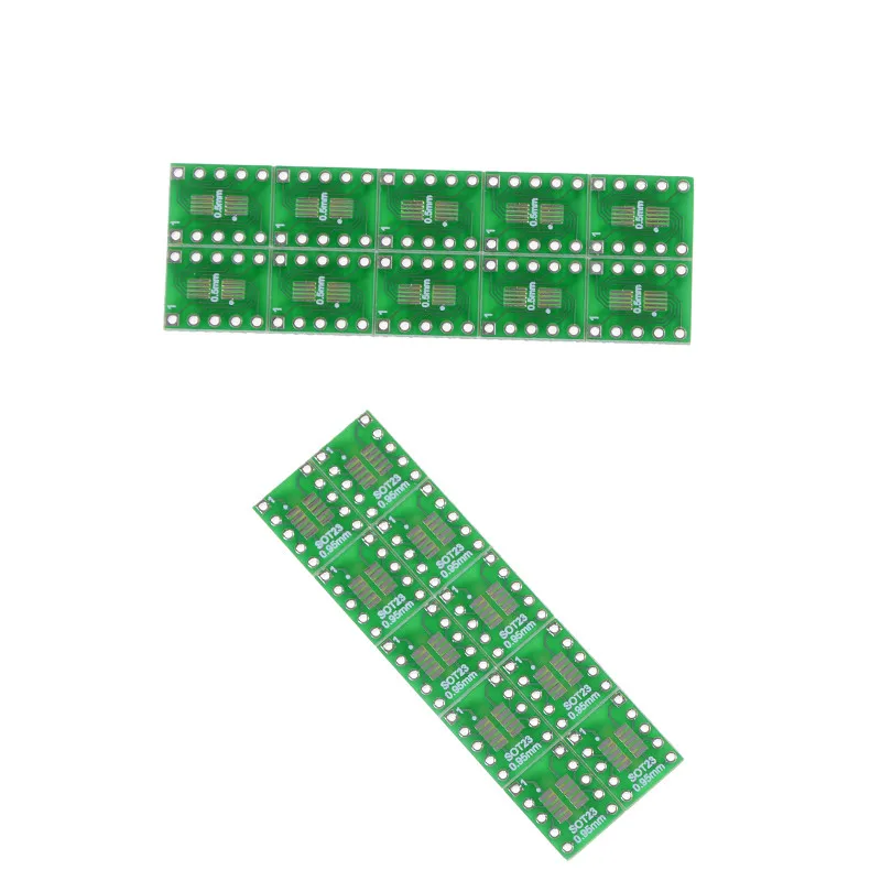

10pcs SOT23 SOP10 MSOP10 Umax SOP23 To DIP10 Pinboard SMD To DIP Adapter Plate 0.5mm/0.95mm To 2.54mm DIP Pin PCB Board Convert