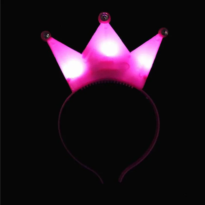 1 шт. красочный тиара корона принцессы светодиодный мигает повязка на голову для детей и взрослых осветить аксессуары для волос Rave сверкающие принадлежности для вечеринки