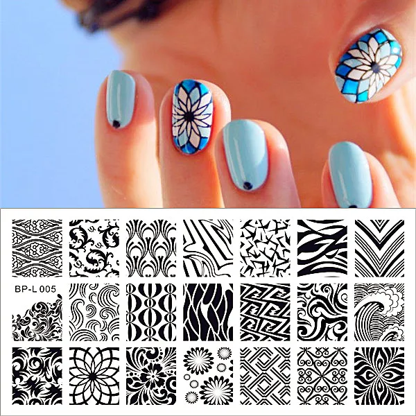 Born Pretty 1pc 125 X 65cmwave Texture Patterns Nail Art Stamp