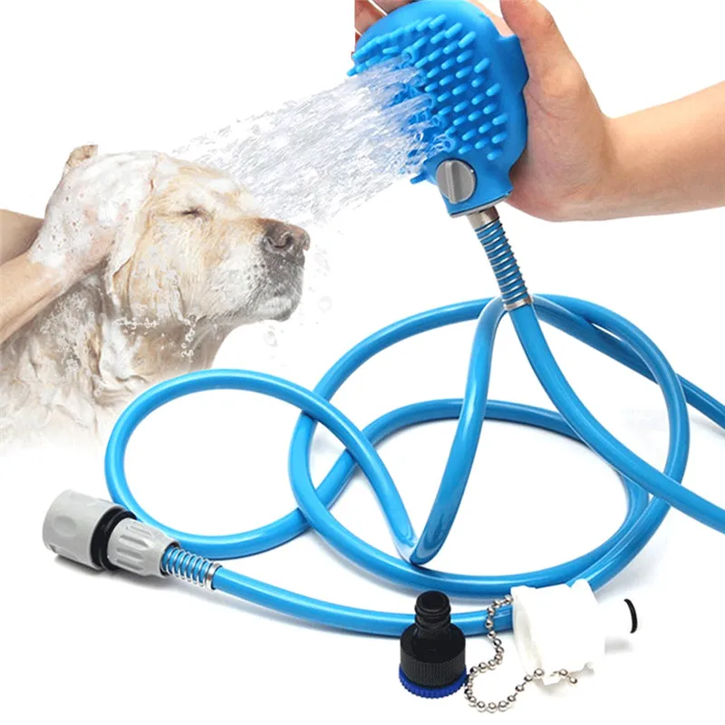 Собачьи волосы душ для домашних животных мытье уход распылительный шланг ванна кран для ванны раковины Распылительная насадка шланг Ванна Массаж купальная щетка опрыскиватель