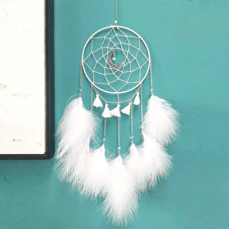 Handmade Wind Chimes White Dream Catcher Feather Dreamcatcher Wind