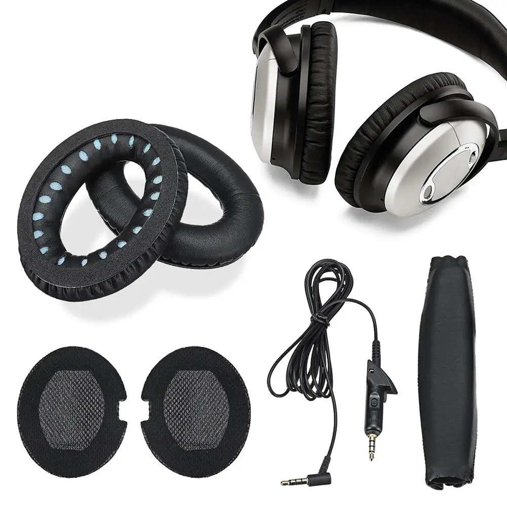 

6Pcs Replacement Ear Cushion Pad Headband Audio Cable for BOSE QuietComfort QC15 Ear Cushion Pad Headband Audio Cable