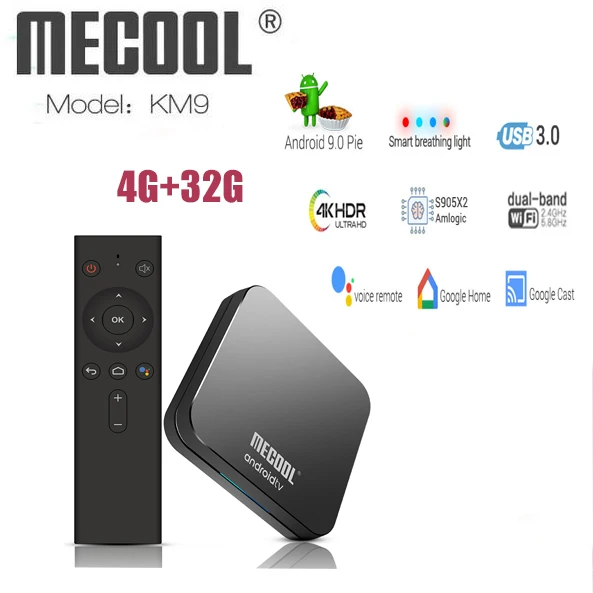 MECOOL KM9 A ТВ PRO Android 9 0 Smart коробка S905X2 4 Гб DDR4 Оперативная память 32 ГБ Встроенная K |