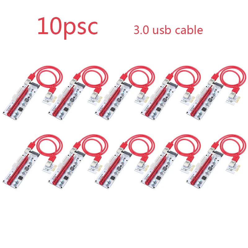 

10psc PCI-E Extender PCI Express Card 1x to 16x 60cm Usb 3.0 6Pin Power Supply Cable For 8 GPU Graphics Cards Bitcoin Miner
