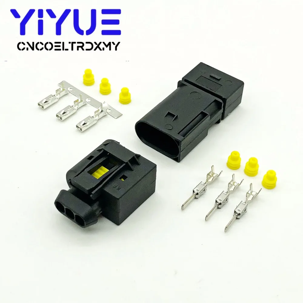 3 pin Injector ABS Sensor Electrical Wire Connector Female And Male socket 09 4413 11  22140492050 For Benz BMW Kostal (4)
