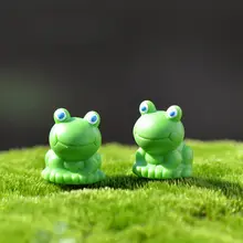 2Pcs Micro Gnome Terrarium Gift Cute Frog DIY Resin Fairy Garden Craft Decoration Miniature ark light diy decoration miniature glass pot led table lamp fairy terrarium potting garden decor miniature microlandschaft