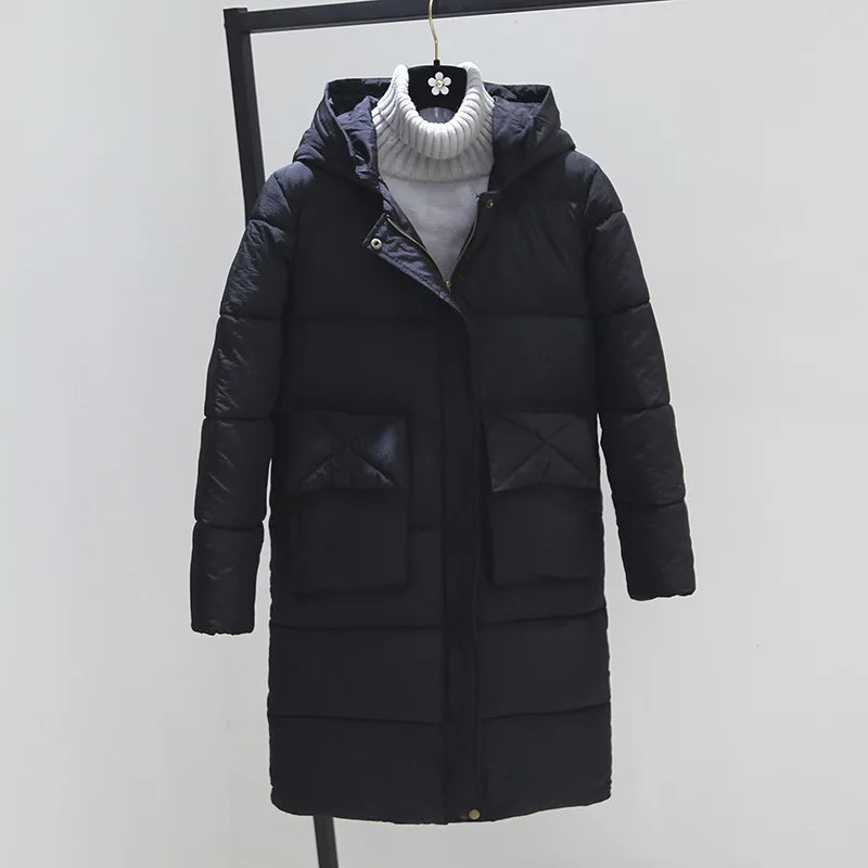 WOMAN Jacket Cotton-padded Overknee Down Cotton Woman warm Loose fashion chic Winter Coat High Quality Parka