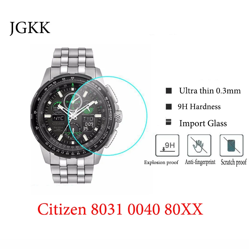 

2 Pcs For Citizen 8031 0040 80XX Watch Tempered Glass Screen Protector Protective Film Guard Anti Explosion Anti-shatter JGKK
