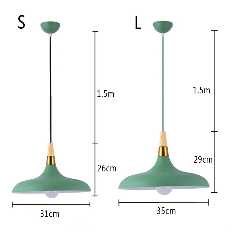 Ресторанный минималистичный подвесной светильник s E27 деревянный и алюминиевый абажур подвесные лампы AC110V 220V светильник ing светильник