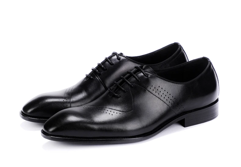 Men's Leather Casual Shoes Mens Breathable Genuine Leather Shoes Men Formal Casual Lace-up Oxford Shoes for Men Big Size 10 (9)
