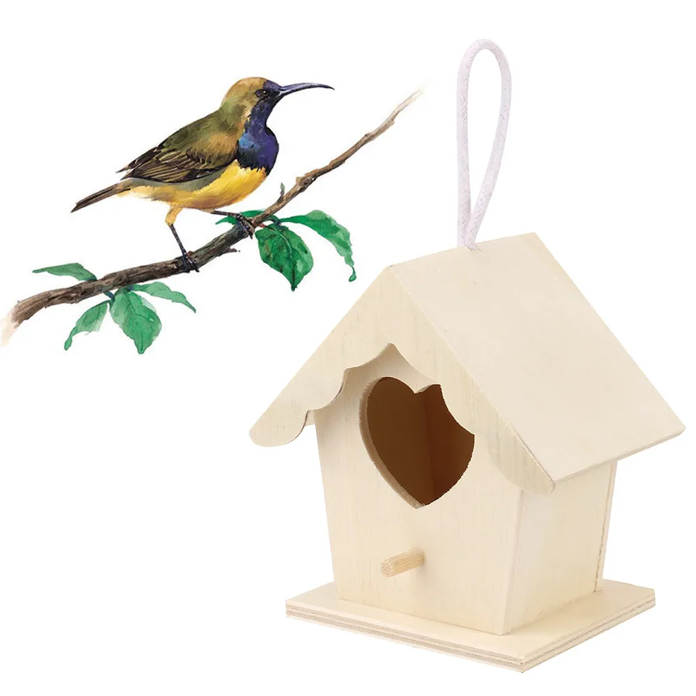1 шт. птичий домик, креативное настенное деревянное наружное Птичье гнездо, птичье гнездо, деревянная коробка, товары для домашних животных