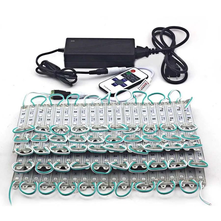 LED Module SMD 5050 3 LED DC12V Waterproof Advertising Sign Light Storefront Strip Lamp Modules Lights RGB Color= (31)