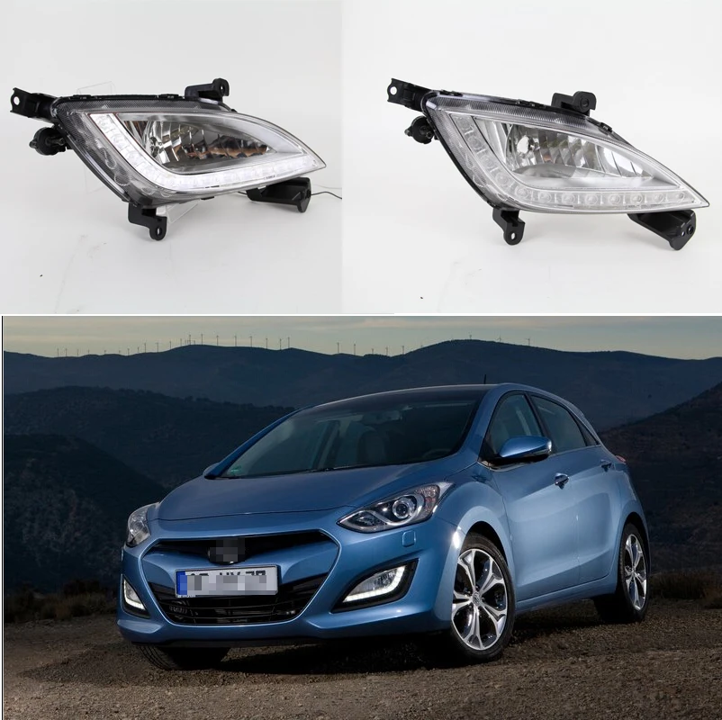 

2Pcs LED DRL Daytime Running Light Fog Lamps For Hyundai I30 2013-2015 Car Styling Super Bright High Quality
