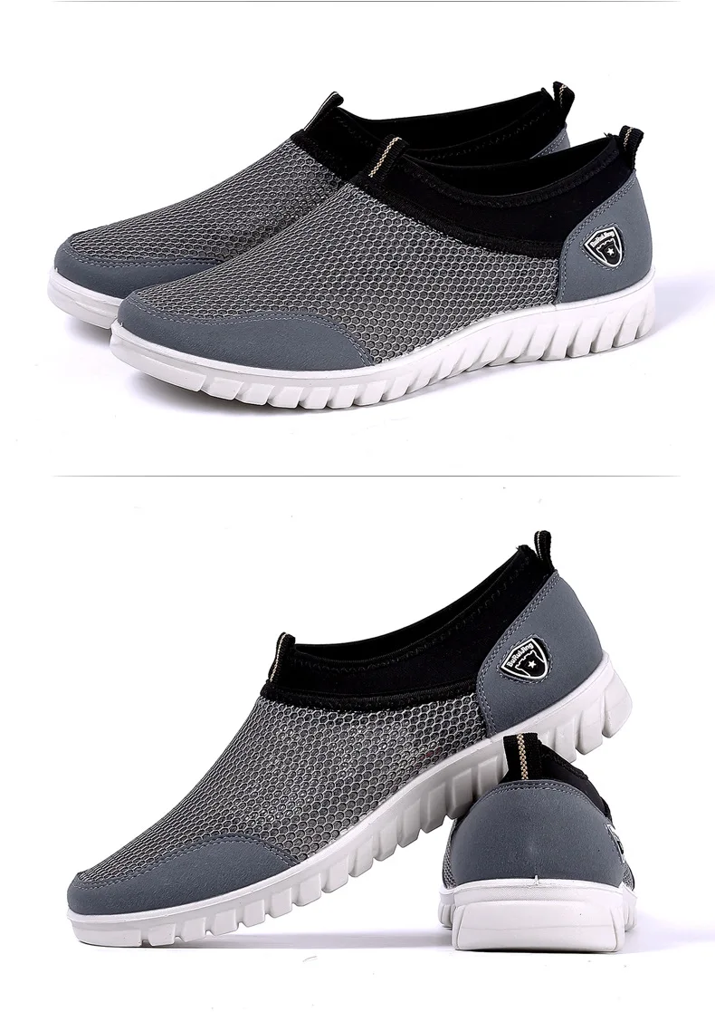 Sapatos casuais masculinos malha respirável mocassins dropshipping