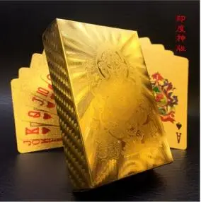 50 шт. евро долларов США стиль водонепроницаемые пластиковые игральные карты Золотая фольга покер Золотая покерная карты 24 K покрытием покер настольные игры