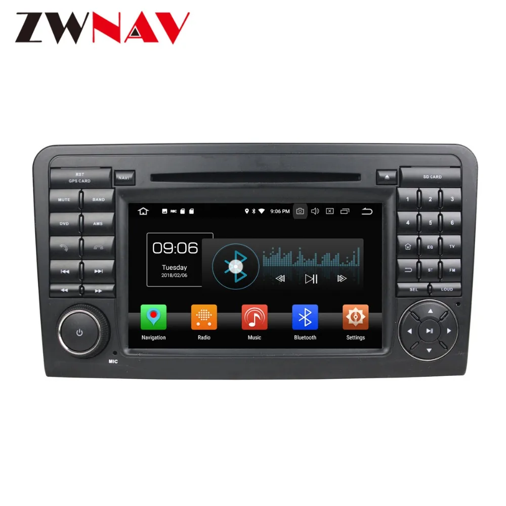 Top Android 8 Car DVD Player GPS navigation For Mercedes Benz ML CLASS W164 2005-2012 head unit multimedia player tape 1