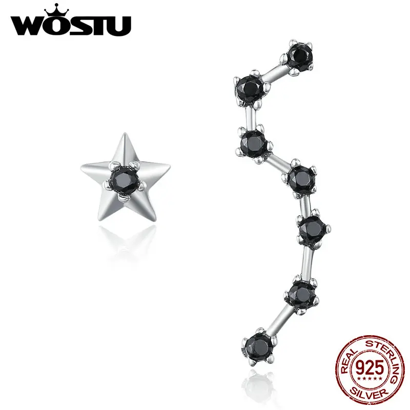 Женские серьги гвоздики WOSTU из стерлингового серебра 925 пробы Изящные Ювелирные