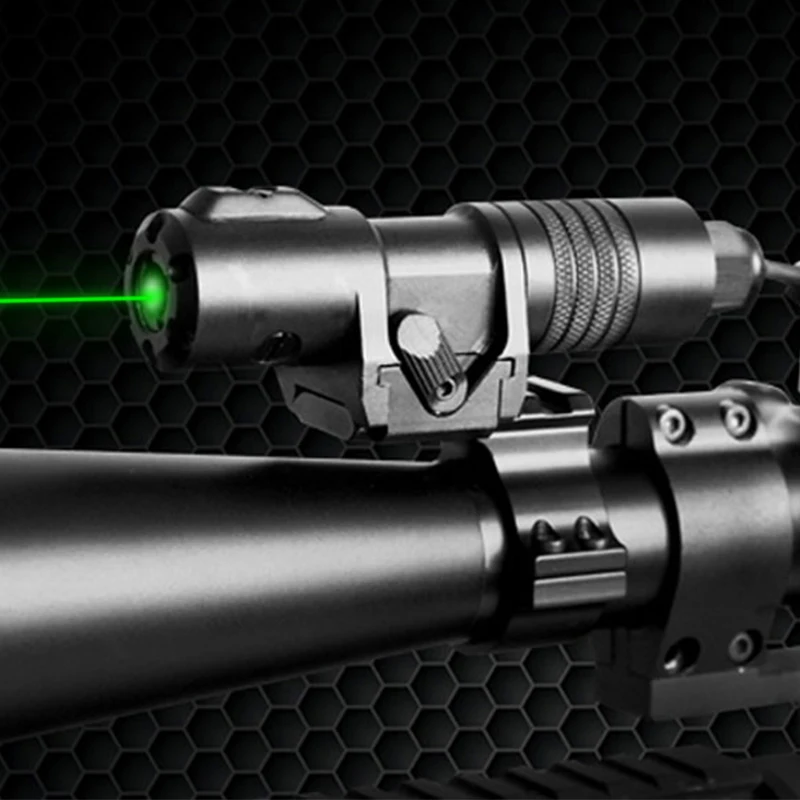 

LASERSPEED Adjustable Rifle Sight Laser Green Hunting Picatinny Aluminum Alloy Aiming Rifle Laser Pointer with Pressure Switch