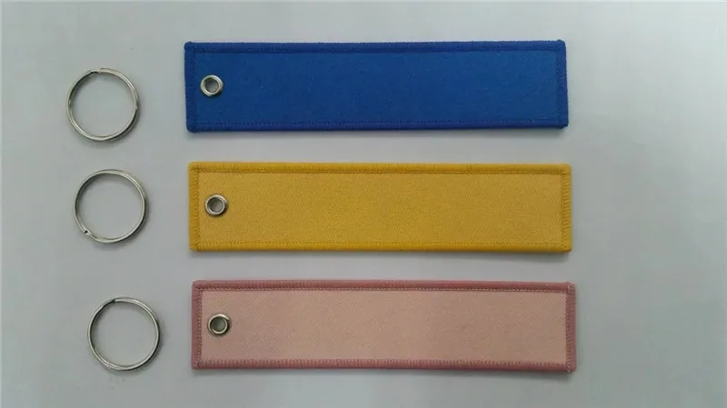 Пустой цвет на заказ полиэстер Ткань Вышивка брелок с Мерроу края для подарков, спортивных
