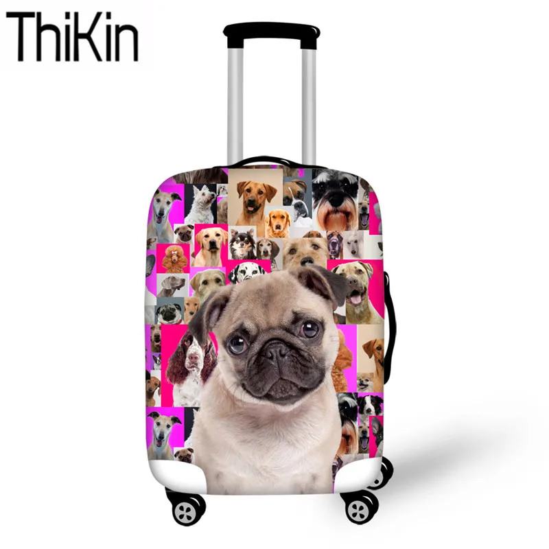 

THIKIN Travel Accessories Pug Dog Printing Luggage Covers for 18-30 Inch Dustproof Suitcase Protective Travel Trolley Case Cover