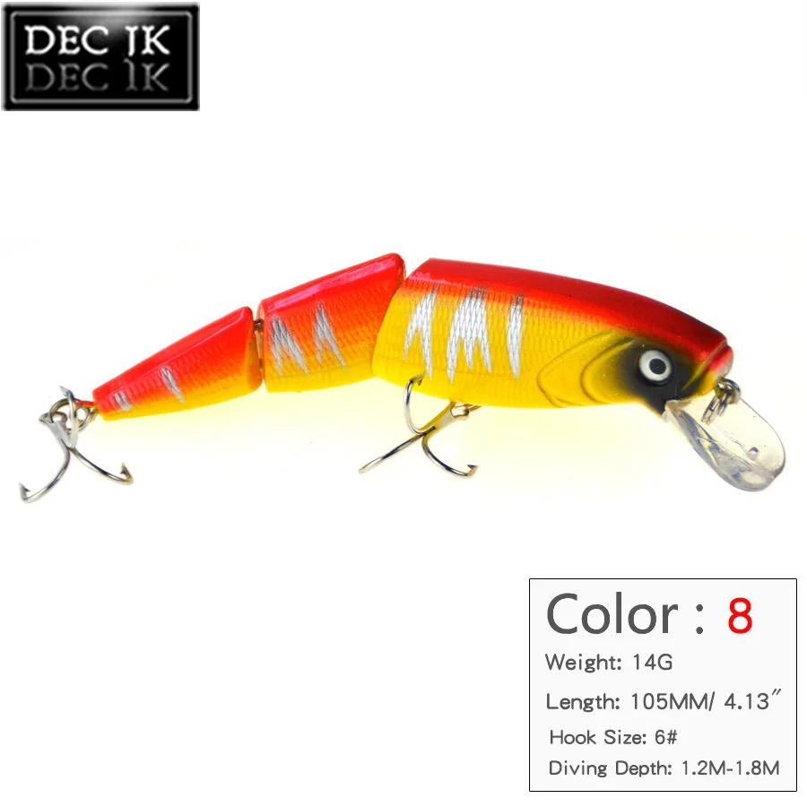 1PCS Minnow Artificial Bait For Sea Fishing Wobblers Lifelike Fishing Lure 3 Segment Trolling With Hooks  Wobbler Hard Bait (8)