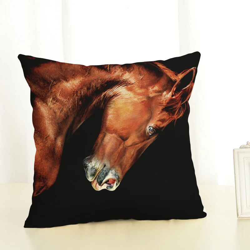 Новое поступление, креативная модная подушка с лошадью, наволочка для подушки, декоративная наволочка с рисунком, Cojines Almofada