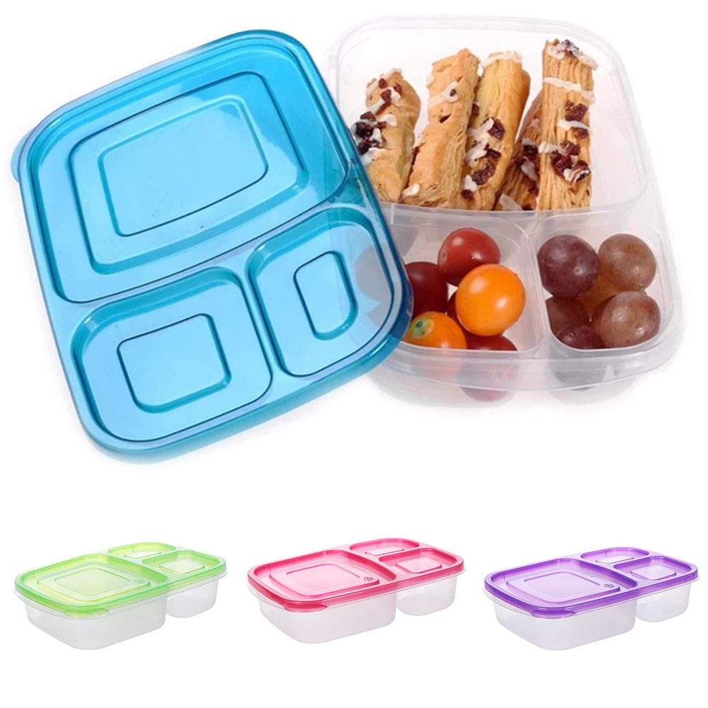 Plastic Lunch Box Microwave Food Storage Containers with Compartments