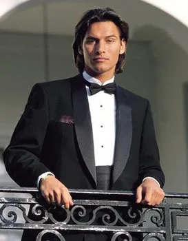 

2017 Fashion New Men's Wedding Dress Bridegroom Best Man Suit Groom Tuxedos Terno Slim Fit Colote Jacket+Pants+Bow Tie